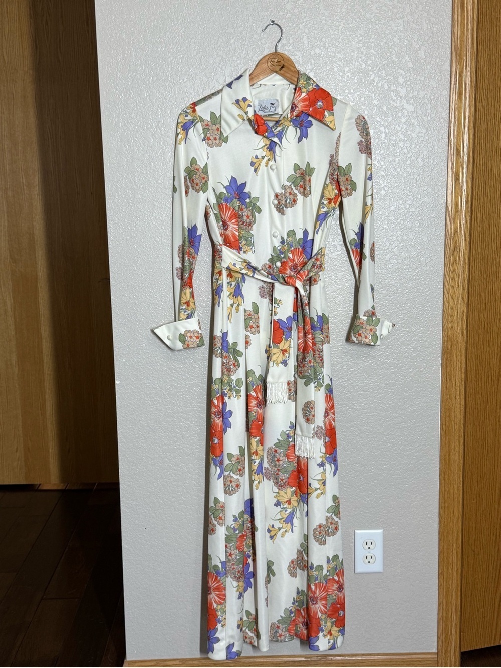 Vintage 1960/1970s Leslie Fay original floral maxi dress XS/S